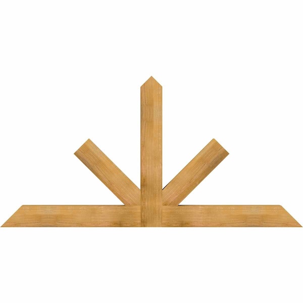 Ekena Millwork Saratoga Rough Sawn Timber Gable Bracket, Western Red Cedar, 84"W x 42"H x 4"D x 6"F, 12/12 Pitch GBW084X42X0406SAR00RWR - main